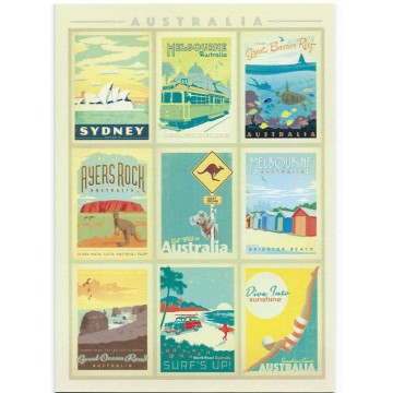 Australia Postcards Vintage Advertising Art Print